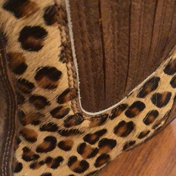 Sheridan Mia Handcrafted leather leopard booties - Picture 9 of 16
